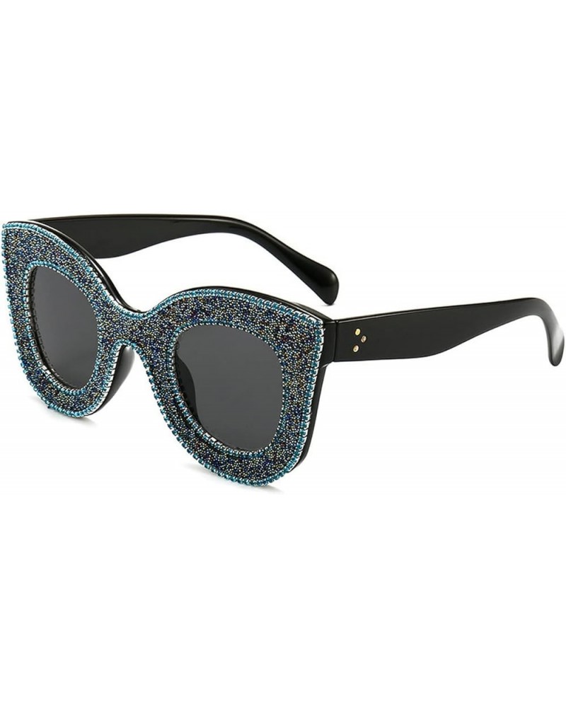 Diamond Fashion Gorgeous Sunglasses Party Ladies Sunglasses Bling Bling Diamond Ladies Eyewear blue $13.02 Oval