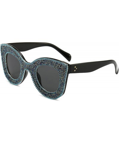 Diamond Fashion Gorgeous Sunglasses Party Ladies Sunglasses Bling Bling Diamond Ladies Eyewear blue $13.02 Oval