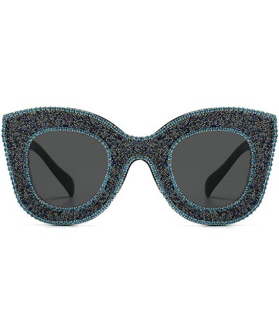 Diamond Fashion Gorgeous Sunglasses Party Ladies Sunglasses Bling Bling Diamond Ladies Eyewear blue $13.02 Oval