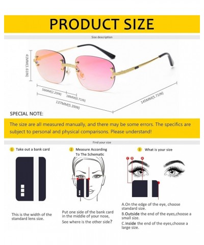 Retro Slim Rimless Sunglasses For Men Women Vintage Oval Ultra-Small Frameless Eyewear 4 $8.09 Rimless