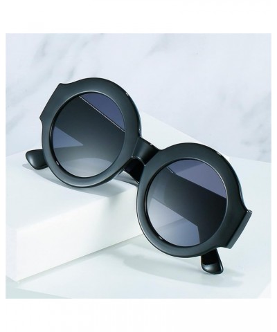 Retro Round Frame Fashion Men and Women Sunglasses Street Shooting Outdoor Vacation (Color : G, Size : Medium) Medium B $19.3...