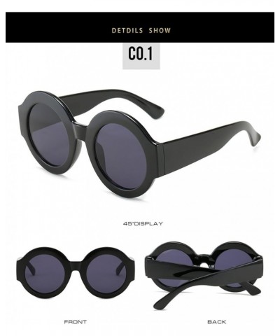 Retro Round Frame Fashion Men and Women Sunglasses Street Shooting Outdoor Vacation (Color : G, Size : Medium) Medium B $19.3...