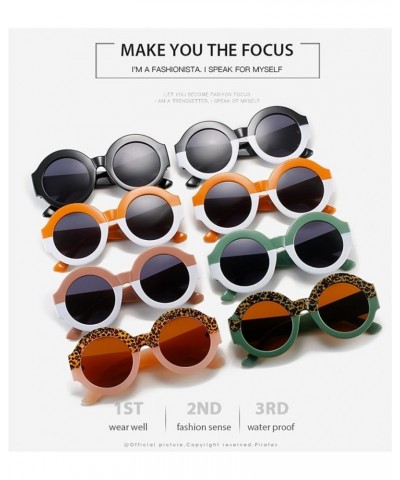 Retro Round Frame Fashion Men and Women Sunglasses Street Shooting Outdoor Vacation (Color : G, Size : Medium) Medium B $19.3...