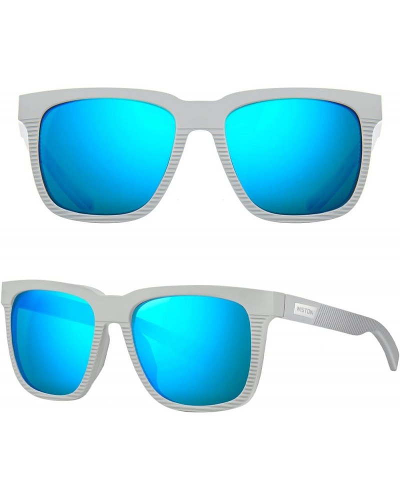 Polarized Sunglasses for Men Women for Driving Fishing Surfing W8030 Net Light Grey/Blue Mirrored $12.25 Rectangular