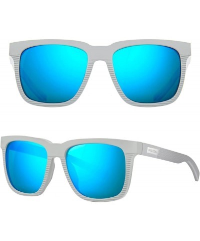 Polarized Sunglasses for Men Women for Driving Fishing Surfing W8030 Net Light Grey/Blue Mirrored $12.25 Rectangular