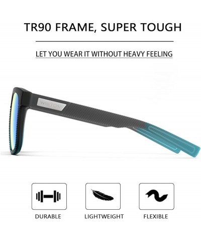 Polarized Sunglasses for Men Women for Driving Fishing Surfing W8030 Net Light Grey/Blue Mirrored $12.25 Rectangular