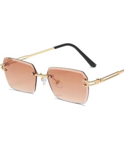 Small Frame Fashionable Rimless Metal Decorative Sunglasses for Men and Women (Color : A, Size : 1) 1 C $14.54 Rimless