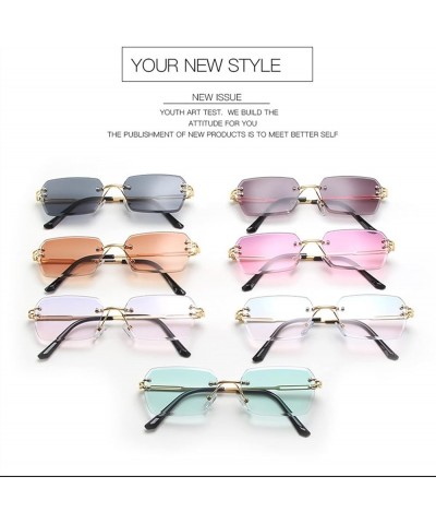 Small Frame Fashionable Rimless Metal Decorative Sunglasses for Men and Women (Color : A, Size : 1) 1 C $14.54 Rimless