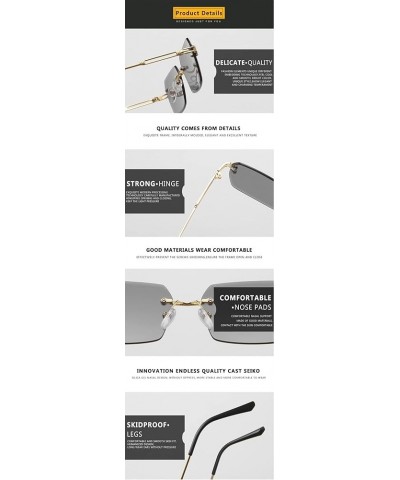 Small Frame Fashionable Rimless Metal Decorative Sunglasses for Men and Women (Color : A, Size : 1) 1 C $14.54 Rimless