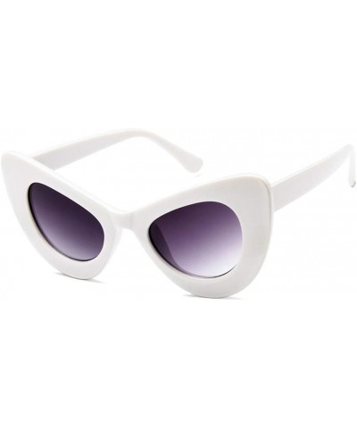 Retro Modern Vintage Cat Eye Sunglasses for Women Clout Goggles Plastic Frame White $6.11 Goggle