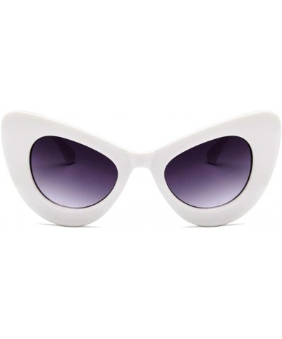 Retro Modern Vintage Cat Eye Sunglasses for Women Clout Goggles Plastic Frame White $6.11 Goggle