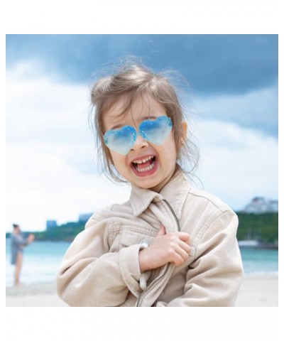 Cute Heart Shaped Glasses Kids Heart Shaped Sunglasses Heart Sunglasses for Pool Beach(Red) Sky-blue $6.97 Sport