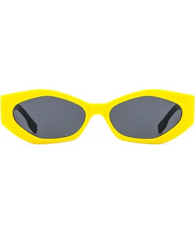 Popular Fashion Polygon Sunglasses For Women Retro Colorful Oval Eyewear Shades UV400 Men Trending Sun Glasses Yellow $10.89 ...