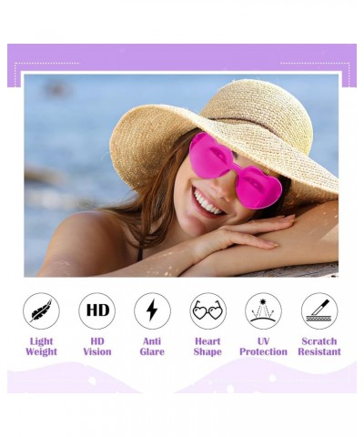 8 Pairs Heart Shaped Sunglasses for Women Rimless Heart Glasses Candy Color Heart Sunglasses for Party Favor Purple Series $8...