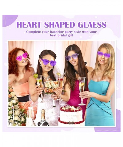 8 Pairs Heart Shaped Sunglasses for Women Rimless Heart Glasses Candy Color Heart Sunglasses for Party Favor Purple Series $8...