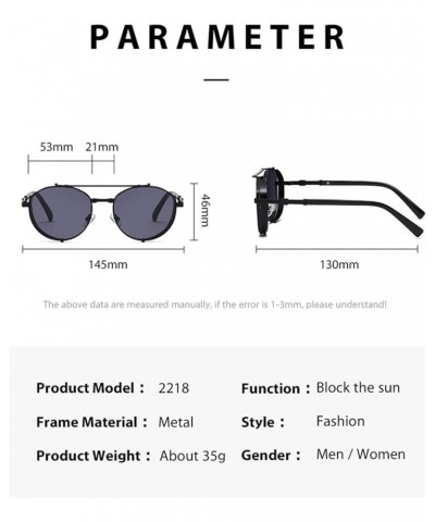 Retro Punk Metal Men and Women Outdoor Decorative Sunglasses (Color : C, Size : 1) 1 B $15.05 Designer