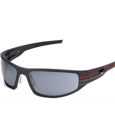 Bagger Transition Mirror Lens Sunglasses with Thin Red Line Transition Mirror Silver $135.86 Designer