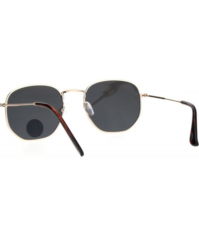 Polarized Lens Mens Rectangular Metal Rim Retro Dad Sunglasses Gold Black $9.51 Rectangular