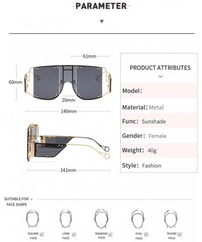 Punk Large Frame Sunglasses for Men and Women, Outdoor Vacation Glasses (Color : G, Size : Medium) Medium E $20.39 Designer