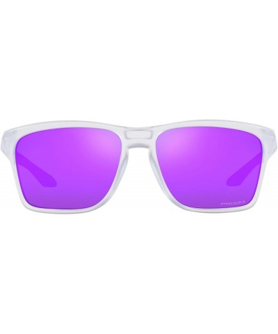 Men's Oo9448f Sylas Low Bridge Fit Rectangular Sunglasses Matte Clear/Prizm Violet $53.04 Rectangular