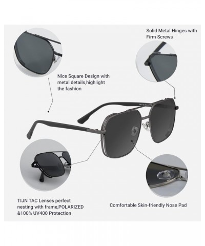 Classic Aviator Sunglasses for Men Women Driving Sunwear Shades, Premium Polarized Lens Style2-drak Grey Frame / Dark Grey Le...