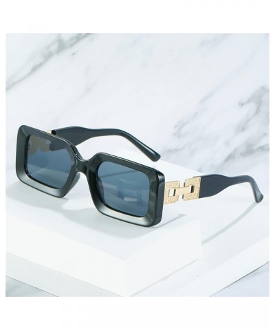 Square Frame Fashion Small Frame Street Sunglasses for Men and Women (Color : C, Size : Medium) Medium D $17.84 Designer