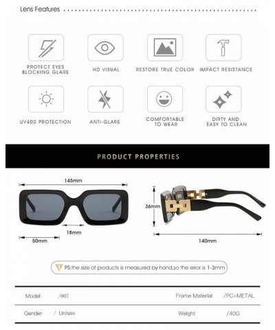 Square Frame Fashion Small Frame Street Sunglasses for Men and Women (Color : C, Size : Medium) Medium D $17.84 Designer