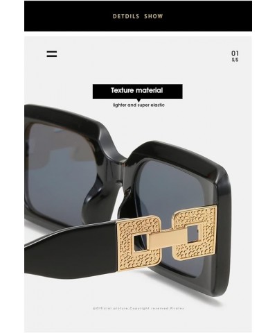 Square Frame Fashion Small Frame Street Sunglasses for Men and Women (Color : C, Size : Medium) Medium D $17.84 Designer