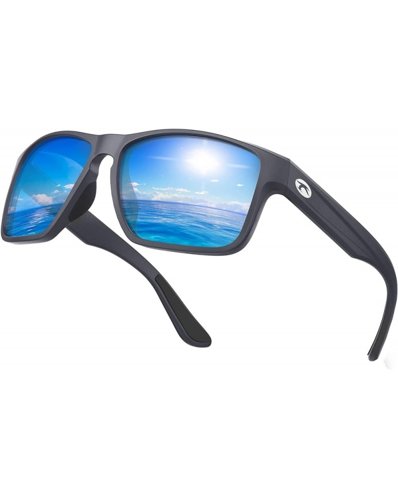 Floating Polarized Sunglasses, Water Sports Sunglasses for Men and Women Matte Silver Gray Frame/Ice Blue Mirrored Lens $17.5...