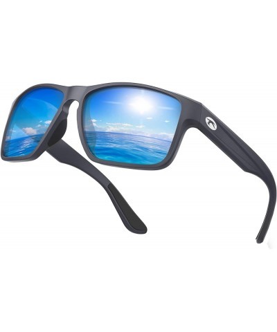 Floating Polarized Sunglasses, Water Sports Sunglasses for Men and Women Matte Silver Gray Frame/Ice Blue Mirrored Lens $17.5...