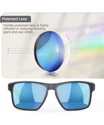 Floating Polarized Sunglasses, Water Sports Sunglasses for Men and Women Matte Silver Gray Frame/Ice Blue Mirrored Lens $17.5...