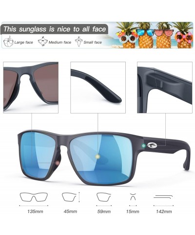 Floating Polarized Sunglasses, Water Sports Sunglasses for Men and Women Matte Silver Gray Frame/Ice Blue Mirrored Lens $17.5...