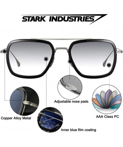 Box Gift Retro Square Sunglasses For Men Women Oversized Rimess Sunglasses Anti-Blue Blocking glasses 8 $11.79 Rimless