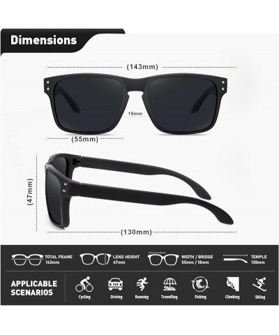 Polarized Sunglasses Men Womens - Retro Square Sun Glasses for Fishing Driving UV Protection Matte Clear Grey Frame Blue $6.7...