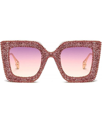 Cute Sparkling Crystal sunglasses women Rhinestone Square Sun glasses Bling Diamond Party Sunglasses 3pack-black&leopard&purp...