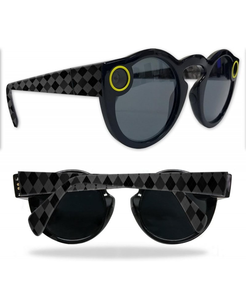 MightySkins Skin Compatible with Snapchat Snapchat Spectacles - Black Argyle | Protective, Durable, and Unique Vinyl Decal wr...