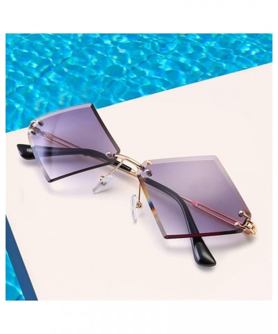 Diamond Shaped Rimless Women Outdoor Holiday Beach Fashion Decorative Sunglasses (Color : A, Size : 1) 1A $16.30 Rimless