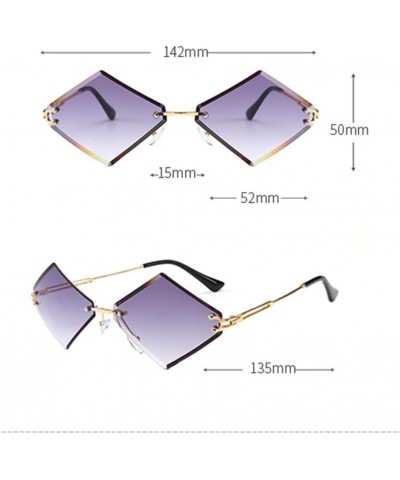 Diamond Shaped Rimless Women Outdoor Holiday Beach Fashion Decorative Sunglasses (Color : A, Size : 1) 1A $16.30 Rimless