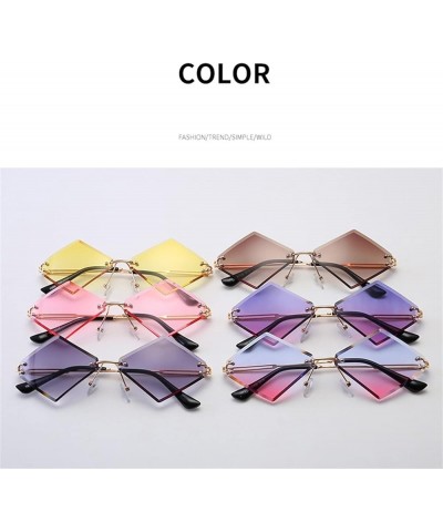 Diamond Shaped Rimless Women Outdoor Holiday Beach Fashion Decorative Sunglasses (Color : A, Size : 1) 1A $16.30 Rimless