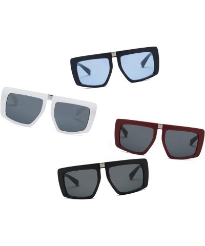 ANAIS GVANI Women Retro Vintage Flat Lens Oversized Square Sunglasses Maroon $7.44 Round