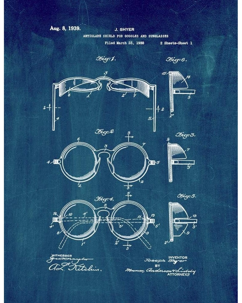 Antiglare Shield For Goggles And Sunglasses Patent Print (13" x 19") M12242 20" x 24" Midnight Blue $13.70 Designer