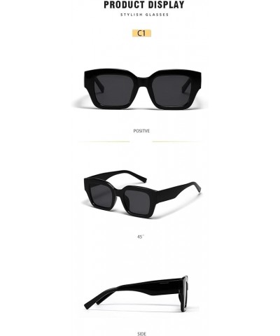 Retro Rectangular Women's Large Frame Fashion Outdoor Sunglasses (Color : F, Size : 1) 1A $18.49 Designer