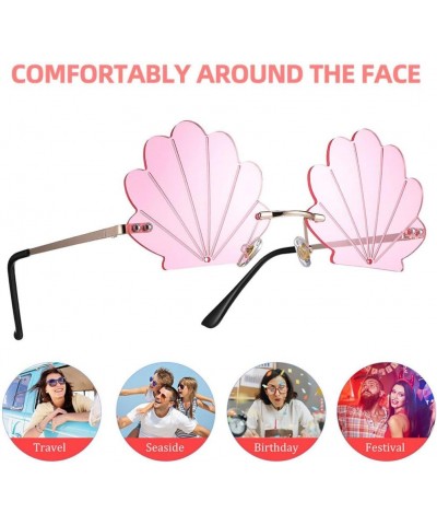 Seashell Sunglasses: 3pcs Rimless Wave Sunglasses Shell Shaped Frameless Glasses Eyeglasses Mermaid Birthday Party Favor for ...