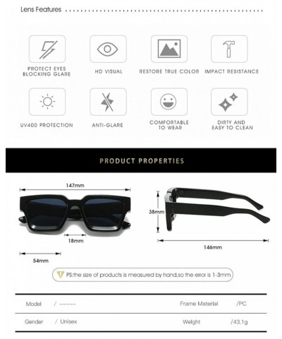 Square Frame Small Frame Men and Women Sunglasses Outdoor Vacation Decorative Sunglasses (Color : 2, Size : 1) 1 7 $18.66 Des...