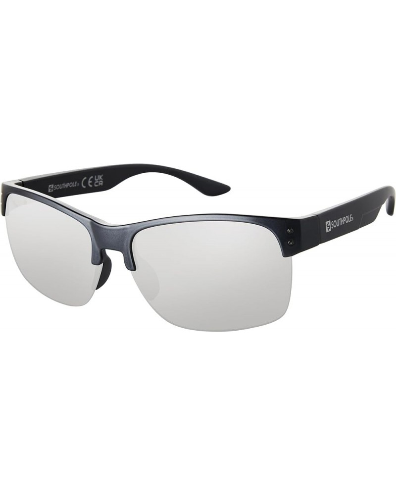 Men's 5077sp Sleek Uv400 Protective Semi Rimless Mirrored Rectangular Sunglasses. Cool Gifts for Him, 64 Mm Matte Grey $11.68...