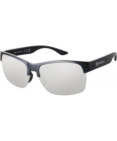 Men's 5077sp Sleek Uv400 Protective Semi Rimless Mirrored Rectangular Sunglasses. Cool Gifts for Him, 64 Mm Matte Grey $11.68...