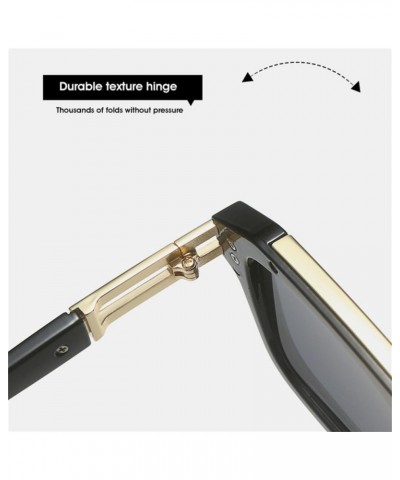 Square Sunglasses Women For Men Male Sun Glasses Vintage Punk Ladies Flat Top Shades Leopard Dark Green $21.83 Rectangular