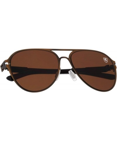 Aero Flight - Flat Thin Frame Classic Aviators Sunglasses Brown Bronze $16.40 Aviator