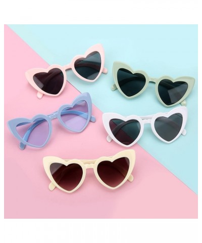 6 Pairs Bachelorette Party Sunglasses Heart Shaped Sunglasses Party Decorations Bridesmaid Proposal Gifts for Women girl (Whi...