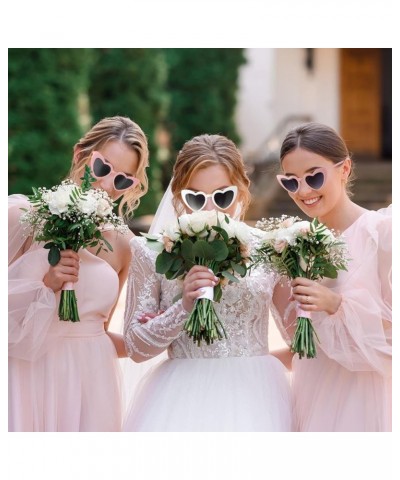 6 Pairs Bachelorette Party Sunglasses Heart Shaped Sunglasses Party Decorations Bridesmaid Proposal Gifts for Women girl (Whi...